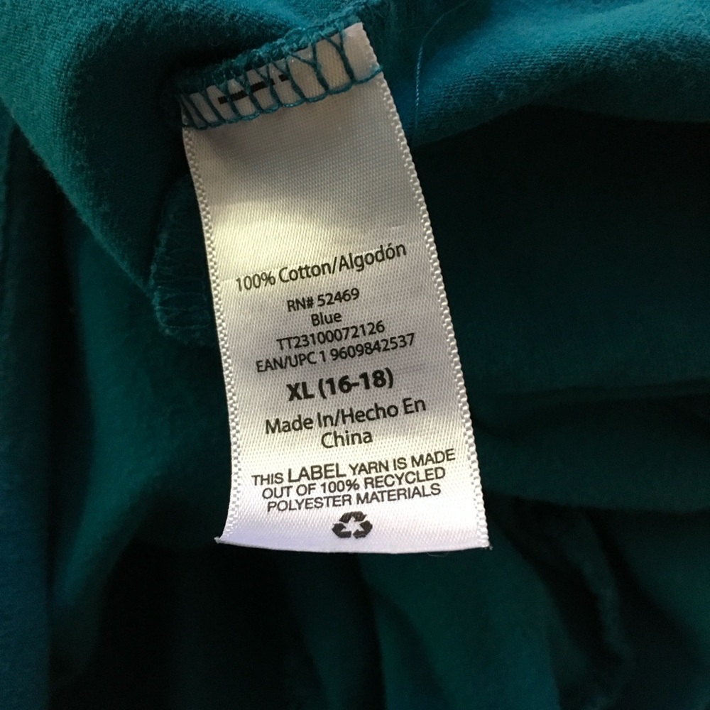 Time and Tru Teal Blue Tiered Cotton Dress XL 16-18 - Picture 5 of 7